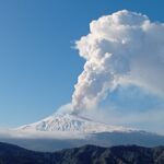 A photo of Mount Etna in Sicily taken from Vista Alcantara Wellness Retreat