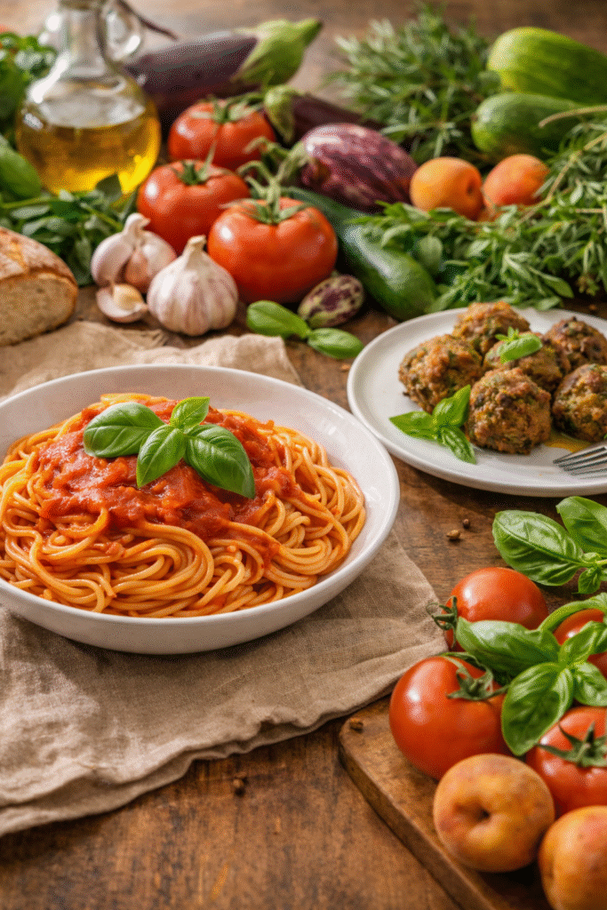 Vegan cooking class in Sicily near Mount Etna with guests preparing fresh plant-based Sicilian dishes.