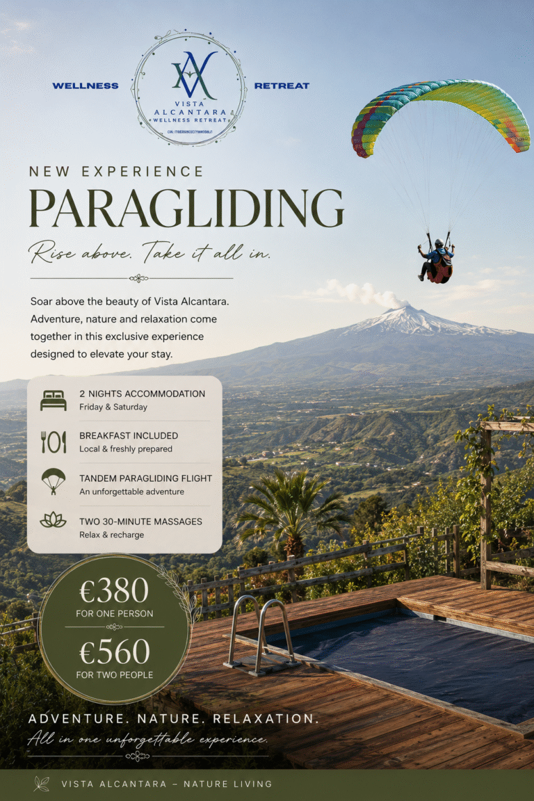 Paragliding in Sicily: Discover the No. 1 thrill of Vista Alcantara’s New Wellness Experience