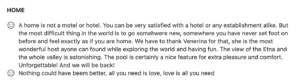 A client review from Booking